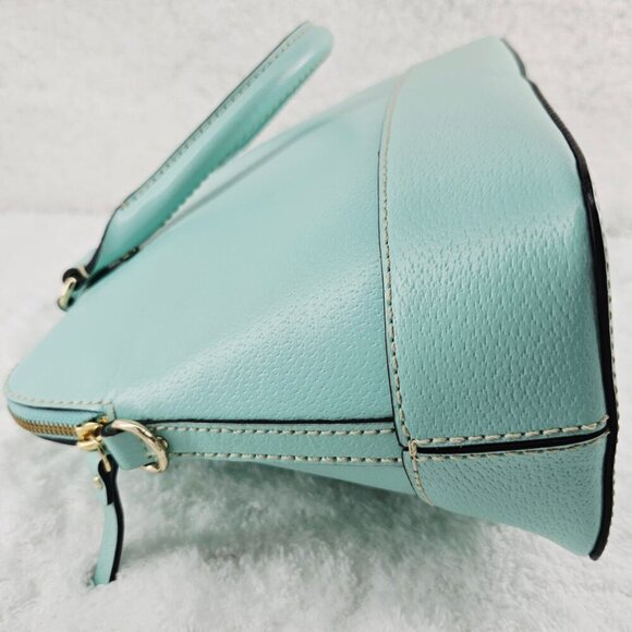 KATE SPADE Wellesley Rachelle Turquoise Texturedt Leather Domed Satchel Handbag - Picture 13 of 16